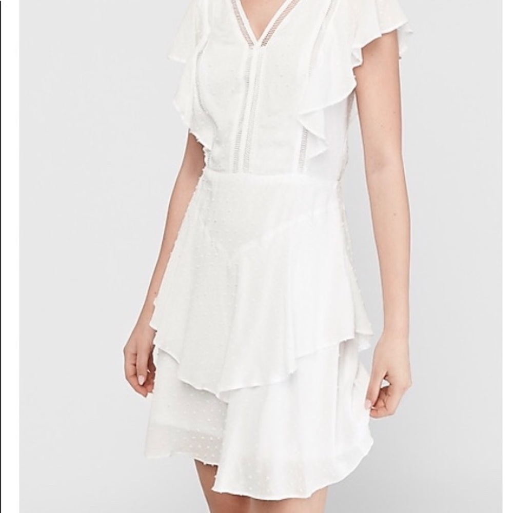 NWT Express Flutter Sleeve Fit & Flare Dress M